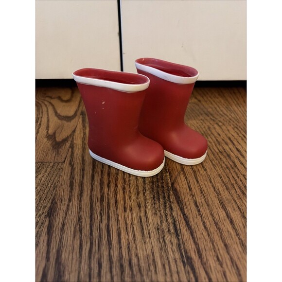 OG Our Generation Battat 18" Doll RED/WHITE RAIN MUCK tall BOOTS SHOES - Picture 1 of 5